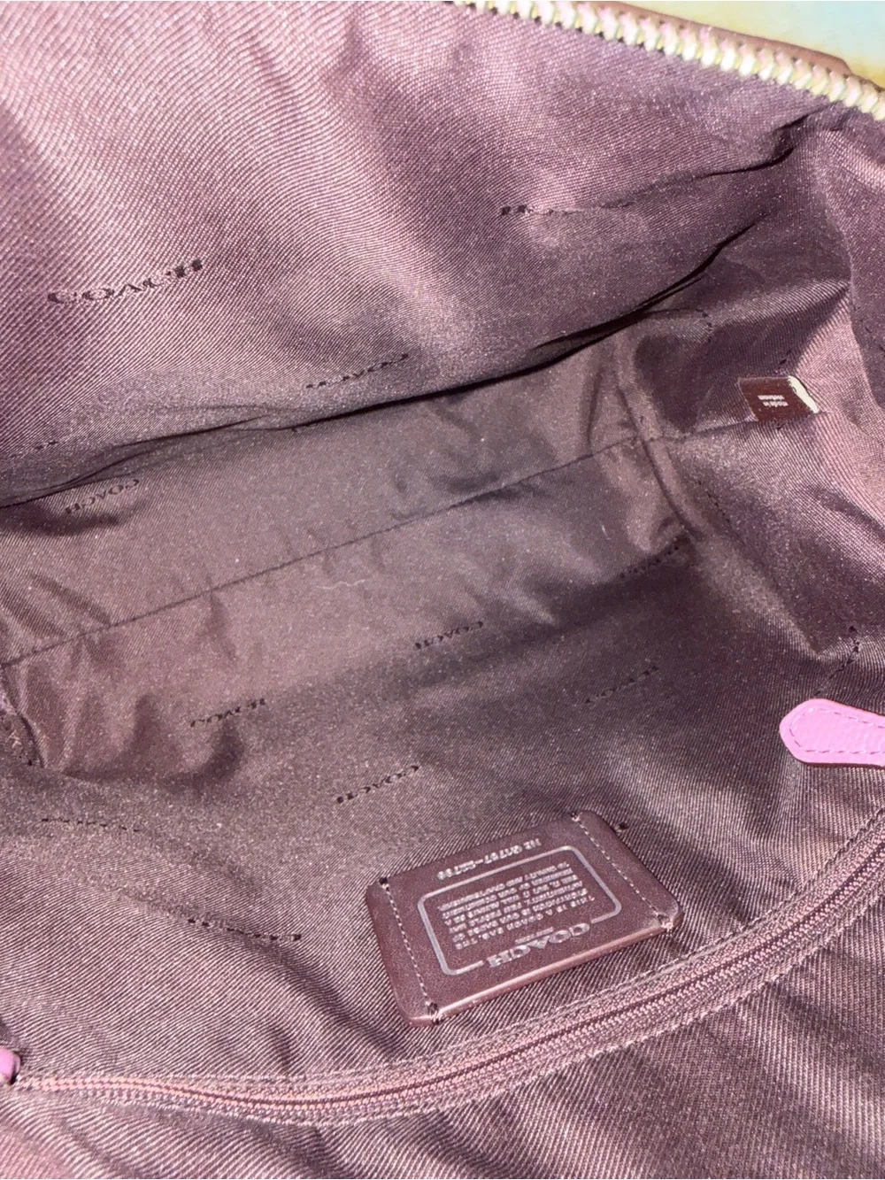 Coach Plum Leather Satchel with Detachable Strap